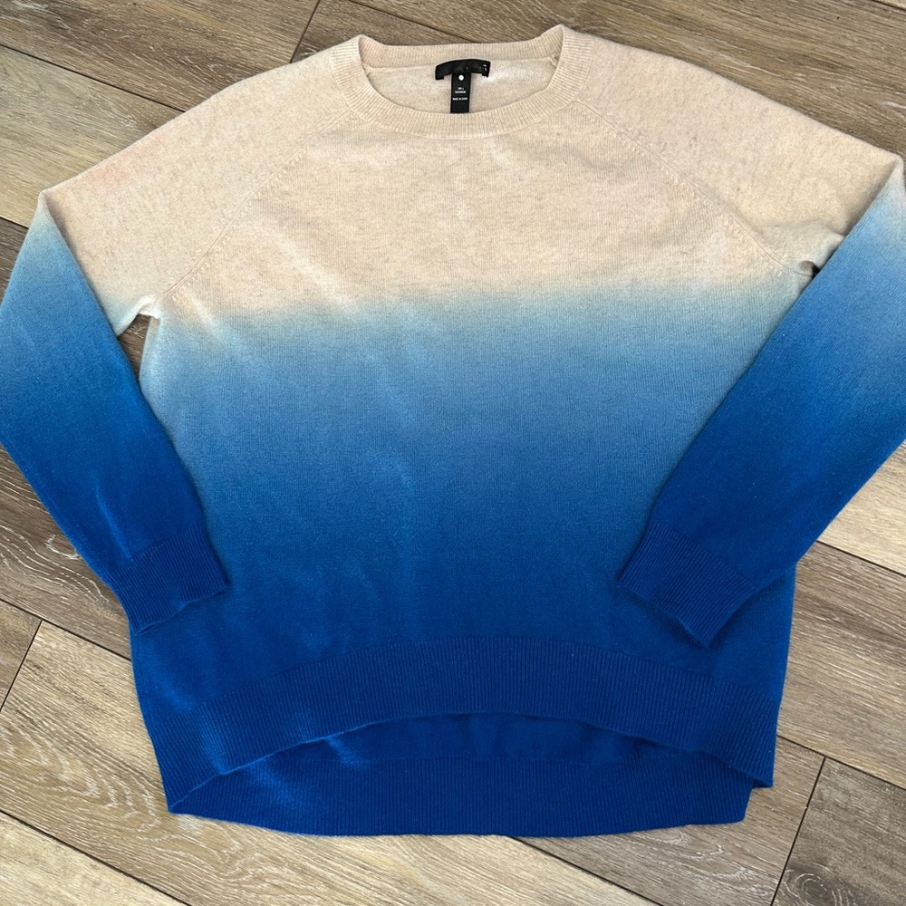 Aqua Ombre Cream and Blue Sweater